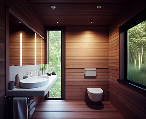 Naklejka na ściany i meble Beautiful modern bathroom