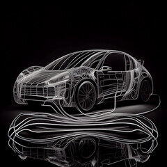 Fototapeta premium Electric car concept.