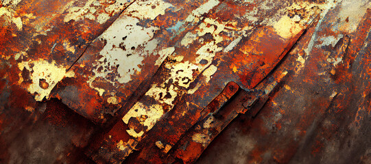 rusty zinc iron wall background with Generative AI Technology
