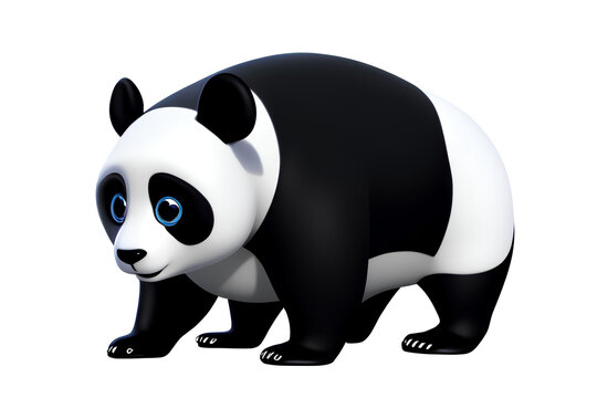 Cartoon panda, isolated on transparent background. 3d render illustration. Generative AI.