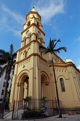 Facade of Santa Cecilia church. Downtown of Sao Paulo city, Brazil