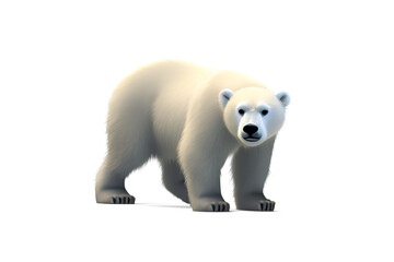 Cartoon polar bear, isolated on transparent background. 3d render illustration. Generative AI.