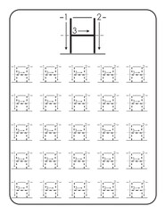 Alphabet Worksheet. Handwriting workbook for children. Worksheets for learning letters. Activity book for kids. Educational pages for preschool. Letter A-Z. Kids Learning Alphabets. Hand writing.
