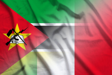 Mozambique and Italy national flag transborder contract ITA MOZ