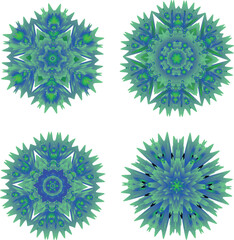A set of decorative stars, flowers. Vector file for designs