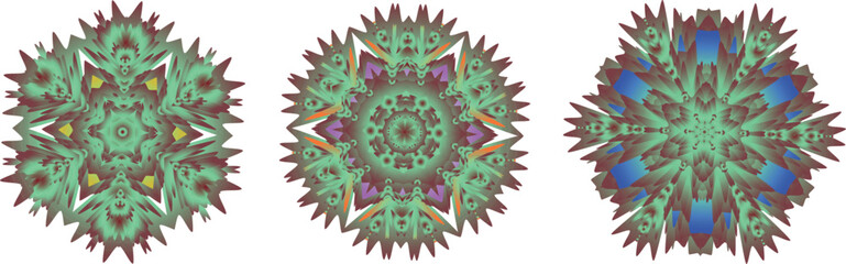 A set of decorative stars, flowers. Vector file for designs