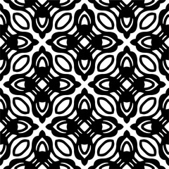 Vector geometric traditional folk ornament. Ethnic seamless pattern. Minimal ornamental background with abstract shapes. Black and white texture. Dark repeat design