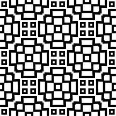 Vector geometric traditional folk ornament. Ethnic seamless pattern. Minimal ornamental background with abstract shapes. Black and white texture. Dark repeat design