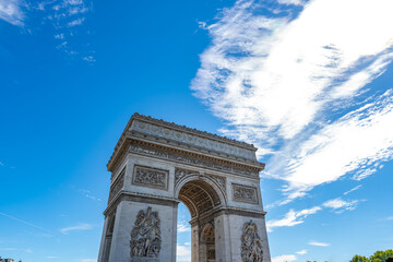 Fototapeta na wymiar Paris Arc de Triomphe (Triumphal Arch) in Chaps Elysees in Paris, France.