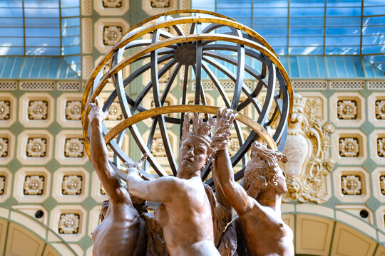 France, Paris - September 19, 2022: Interior of Mus&eacute;e d'Orsay. Located in the former Gare d Orsay train station.