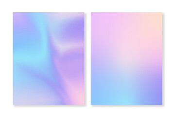 Set of abstract gradient backgrounds with a grainy texture in blue, purple and pink colors. For covers, wallpapers, branding, social media and other projects.