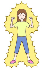 パワー全開でエネルギーが出ている女性