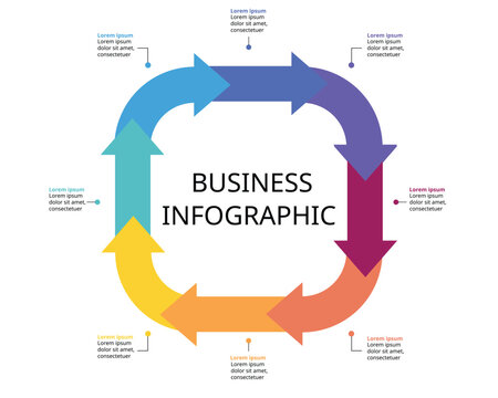 Timeline Arrow Circle Chart Template For Infographic For Presentation For 8 Element