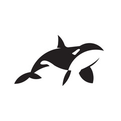 orca whale image logo design