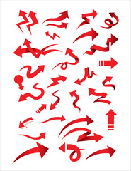 collection of red arrows