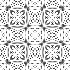 Stylish texture with figures from lines.
Abstract geometric black and white pattern for web page, textures, card, poster, fabric, textile. Monochrome graphic repeating design. 