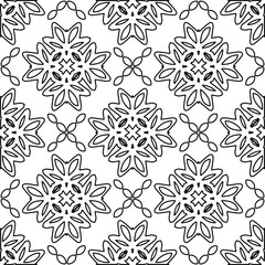 Stylish texture with figures from lines.
Abstract geometric black and white pattern for web page, textures, card, poster, fabric, textile. Monochrome graphic repeating design. 