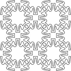 Stylish texture with figures from lines.
Abstract geometric black and white pattern for web page, textures, card, poster, fabric, textile. Monochrome graphic repeating design. 