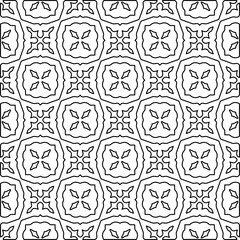 Stylish texture with figures from lines.
Abstract geometric black and white pattern for web page, textures, card, poster, fabric, textile. Monochrome graphic repeating design. 