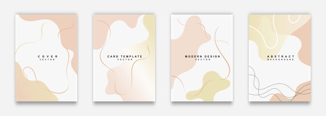 Abstract neutral vector background with abstract shapes and texture line arts. Trendy design templates for card, poster, cover, flyer, social media, banner, presentation, invitation