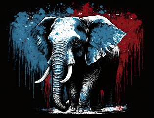 Elephant - USA Patriotism - AI Generated