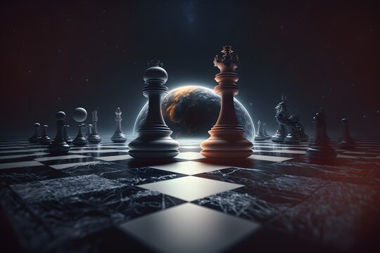 Free AI Image  View of chess pieces with dramatic and mystical