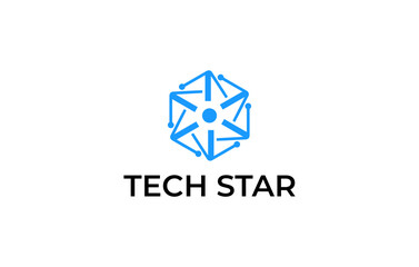 Fototapeta premium rotary technology star logo design