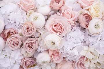 wedding decoration pink and white roses wallpaper