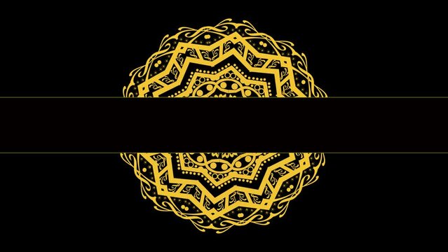 Premium rotating mandala royal design with flowing sparkling golden dust. Abstract Islamic style traditional floral design background with golden particles. LOOP BACKGROUND for festival invitation