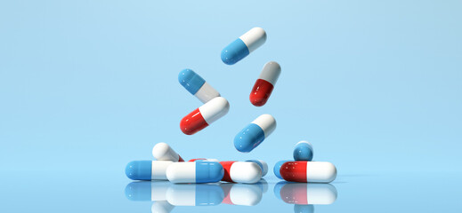 Pharmaceutical medicine capsules - Healthcare theme - 3D render
