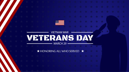 Happy vietnam war veterans day background template vector illustration. Suitable for banner, greeting card, poster, flyer