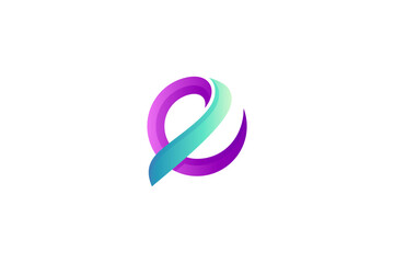 Letter e logo with modern minimalist design style