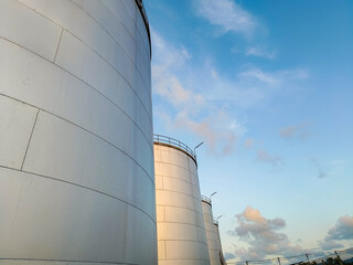 Crude oil export factory industry And oil storage tank . industrial plant with sky