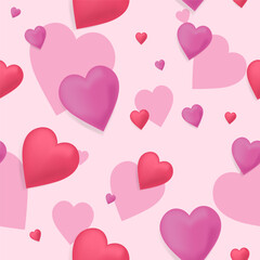 valentine day seamless with heart shape pattern background in light pink color vector illustration EPS10