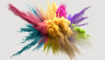 colour powder blast on black background, Bright colours for Indian holi festival, generative ai