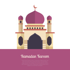Flat islamic mosque design illustration. - Vector.