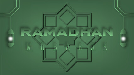 Ramadan Mubarak Wallpaper Modern Design with Minimalist Elegant Theme