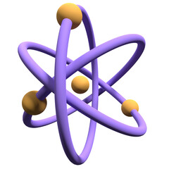 Obraz na płótnie Canvas 3d render of abstract model of atom. Atom 3d rendering. Protons neutrons and electrons. 3d render illustration