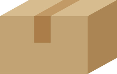 Closed cardboard box taped up, brown closed delivery packaging box..
