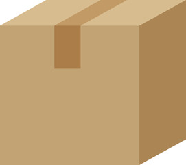 Closed cardboard box taped up, brown closed delivery packaging box..