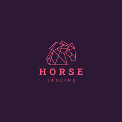 Horse geometric logo icon design template