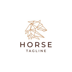 Horse geometric logo icon design template