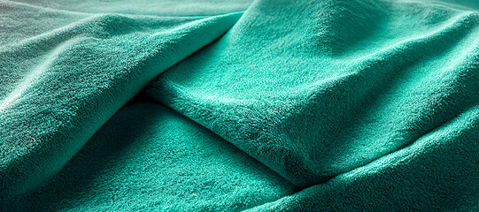 tosca green rough cloth wave texture background with Generative AI Technology