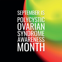 Polycystic Ovarian Syndrome Awareness Month. Geometric design suitable for greeting card poster and banner