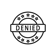 Denied stamp icon vector logo design template