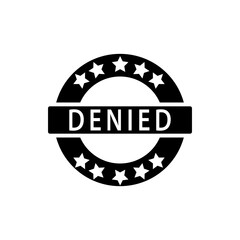 Denied stamp icon vector logo design template
