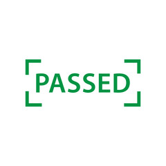 Passed stamp icon vector logo design template