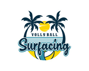 Beach Volleyball Logo Illustrations Vectors