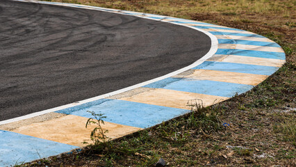 Abstract texture surface and background of car tire drift skid mark on road race track, Black tire...