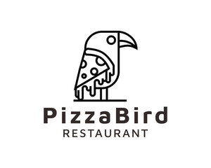 Pigeon Pizza bird logo desig